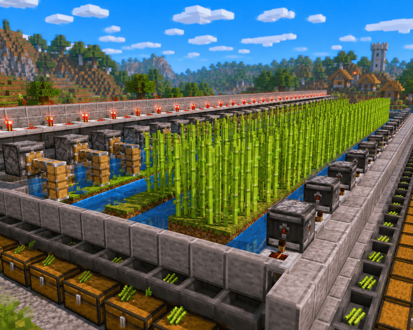 How to Build an Automatic Sugarcane Farm in Minecraft