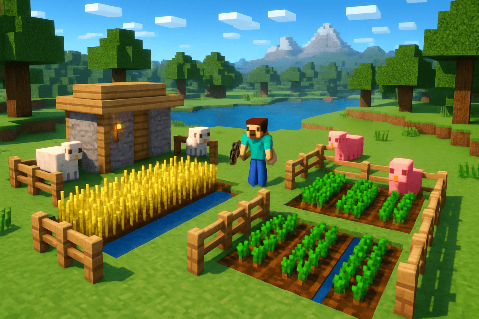 Best Early-Game Farms to Build First in Minecraft